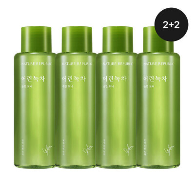 (2+2) Young Green Tea Mild Basic Skincare Set /Toner+Emulsion 155ml/Cream 55ml