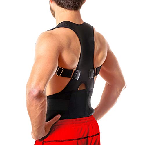 Back Brace Posture Corrector - Best Fully Adjustable Support Brace - Improves Posture and Provides Lumbar Support - for Lower and Upper Back Pain - Men and Women