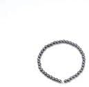 Thin Black Magnetic Therapy Stretch Bracelet with Silver Plated Ball
