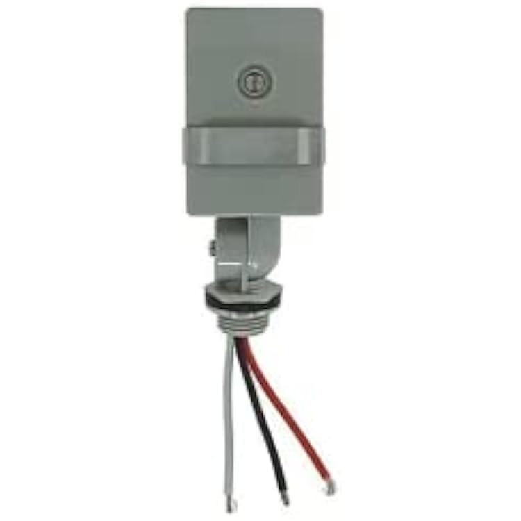 Southwire Woods Outdoor Hardwired Stem & Swivel Light Control - Adjustable Swivel Mount Light - Automatic Outdoor Lighting - Dusk-to-Dawn Light Manage - Grey Photocell Light Switch