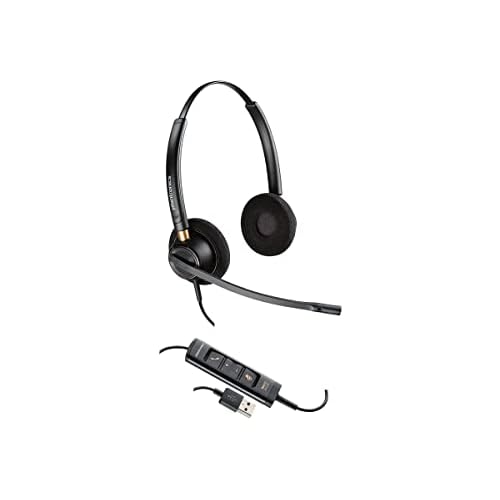 Plantronics Corded Headset with USB Connection, Black
