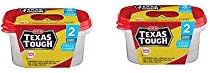 Texas Tough Deep Rectangle 64 oz BPA Free Food Storage Containers 2 Count(pack of 2) Total 4