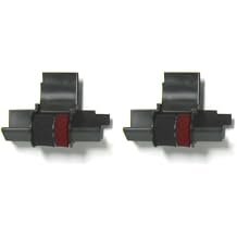 Multi Compatible Calculator Ink Roller (2 Pack) Fits Canon P23-DH-V P23-DHV-3 P27-DH Casio HR-170RC HR-200RC HR-300RC Sharp EL-1750V EL-1801V Catiga CP30A CP90A, Black/Red IR-40T CP-13 EA-772R
