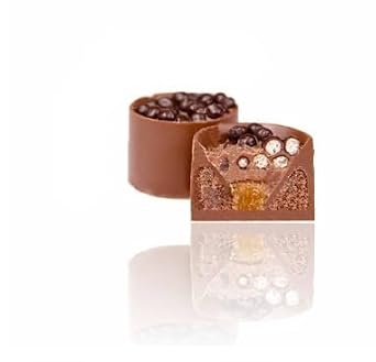 OMNIYA Delicacy Chocolate Round Loulou (8 Pieces) Dark Chocolate with Crispy Pearls No Added Sugar Individually Wrapped Keto Treat Elegant Middle Eastern Candy Gift Box