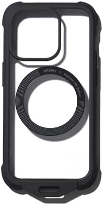 bitplay Wander Case for iPhone 15 Pro (6.1"), Black - Military-Grade Protection Phone Case with Magnetic Adhesive Ring