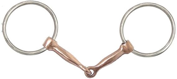 AJ Tack Copper Mouth Loose Ring Snaffle Bit, 5.5 in, 3 in