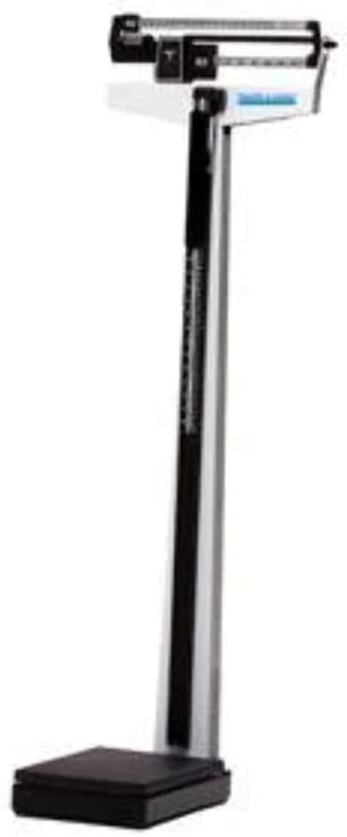 Health o Meter Dual-Reading Beam Scale - 390 lb / 180 kg Maximum Weight Capacity - 84" Maximum Height Measurement - Black, Silver