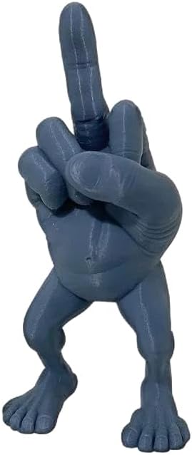 Middle Finger with Legs Resin Figurine Humorous Desk Decor for Office Prank Playful Greeting Freak You Encarning Respect Figure Funny Gift (Blue, 8cm)