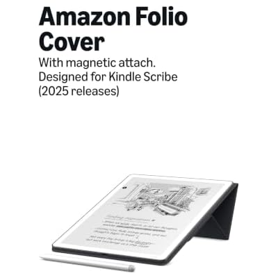 Amazon Kindle Scribe Folio Cover with Magnetic Attach, Designed with Sustainability in Mind, Functional & Protective Case - Plant-Based Leather