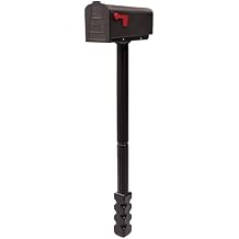 Architectural Mailboxes HarrisonTM Rust-Proof Plastic Post Mounted Mail Box for Outside with Post, Bronze, Medium Curbside Mailbox, USPS Approved for Residential Delivery