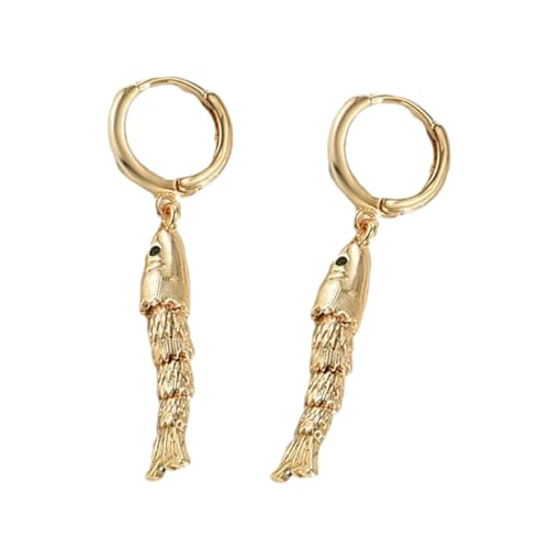 Unique Fish Earrings Symbolizing Vigour and Agility Sturdy Coppers Dangle Ear Rings for Comfortable Wear