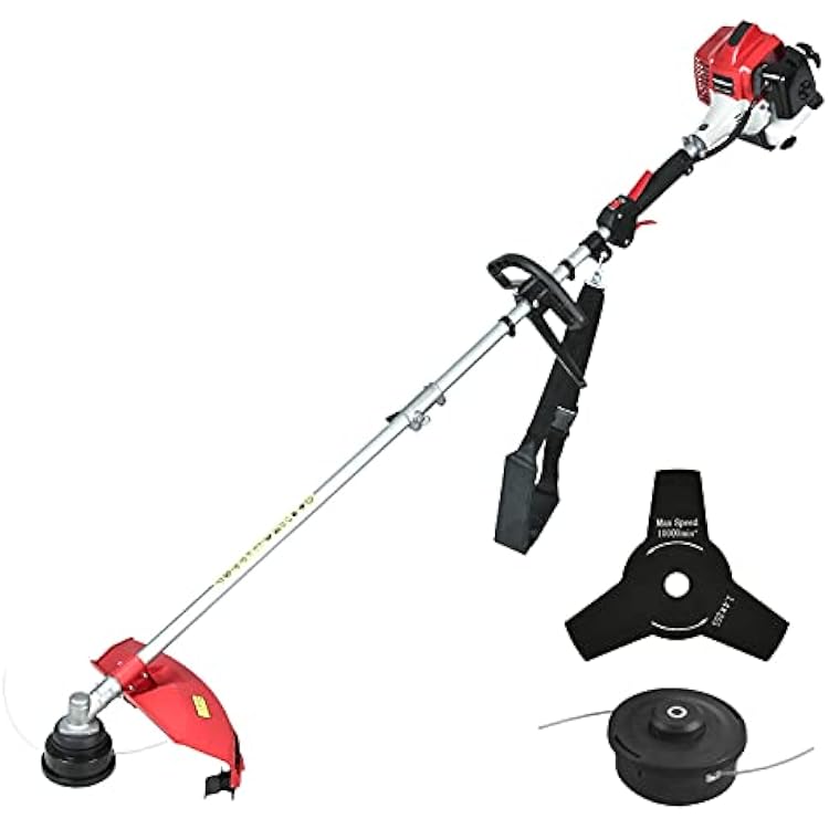 PowerSmart 25.4cc Gas Weed Wacker, 2-in-1 String TrimmerEdger 16-Inch with 10-Inch Brush Cutter for Grass Cutting, 2025 Version