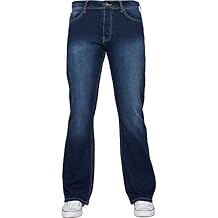Enzo Mens Bootcut Wide Leg Jeans Stretch Bell Flared Denim Pants All Waist Sizes