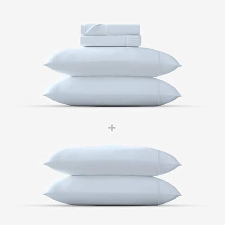 Mayfair Linen 6 Piece Bedding Bundle - 4 Piece Queen-Sized Sheet Set with an Extra Pair of Pillowcases, 1500 Thread Count Egyptian Cotton Sateen WeaveLight Blue
