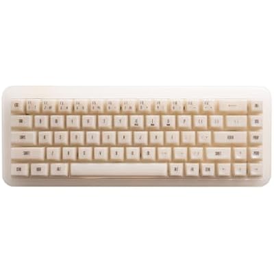 Akko YU01 Mechanical Gaming Keyboard with Transparent Keycaps, RGB Backlit, Hot Swappable, 2.4G WirelessBluetoothWired, 68-Key, for Mac & Win Antique Jade, V3 Piano Pro Switch