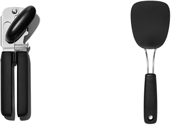 OXO Good Grips Soft-Handled Manual Can Opener and Nylon Turner Bundle