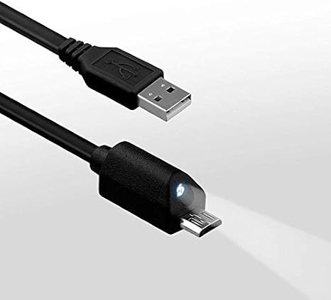 Bright LED 2Pack MicroUSB Cable Compatible with Oppo R6007 with Touch Activated LED Light and 480Mbps Data Transfer! (5ft)