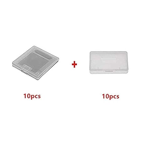 WICAREYO 10pcs Clear White Game Cartridge Protection Case for Gameboy Color GBC and 10pcs Clear Protection Game Case Dust Cover for Gameboy Advance GBA