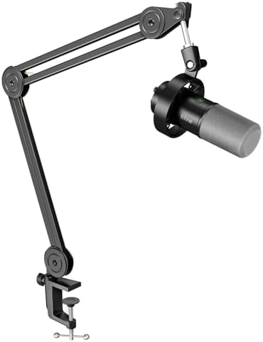 FIFINE Dynamic Microphone and Heavy Duty Boom Arm Kit,XLR/USB Podcast Recording PC Mic Set with Headphone Jack, Monitoring Volume Control, Windscreen for Vocal Streaming Voice-Over Gaming (K688+BM63)