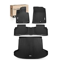 YHTAUTO Floor Mats & Cargo Mat Fit Kia Sportage 2023-2026 Hybrid (w/o Subwoofer in Cargo Area), TPE All Weather Car Mats Waterproof Anti-Slip Odorless Floor Liner, 1st & 2nd Row & Trunk Mat, Set of 4