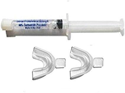 Teeth Bleaching Whitening at Home Kit 44% Carbamide Peroxide 1 Gel Syringes (10cc) and 2 Silicone Mouth Trays