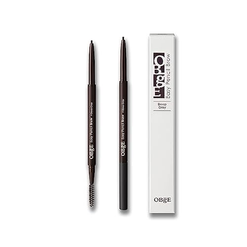OBgE Easy Pencil Brow Deep Gray, 0.003oz - Ultra Fine Eyebrow Pencil with Brush for Precise and Effortless Brow Shaping. Long Lasting Natural Color.