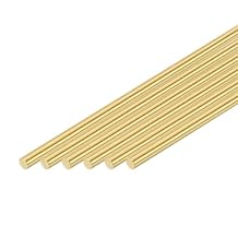 uxcell 8 Pcs 1/8"(3.2mm) Dia Brass Solid Round Rod, 16"(406mm) Length H62 Brass Lathe Bar Stock Round Brass Rod for DIY Crafts Industry Construction