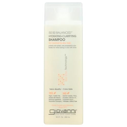 Giovanni 50:50 Balanced Hydrating-Clarifying Shampoo with Aloe Vera, Sunflower, Mallow, Lavender, Rosemary, Clary, Thyme, Coltsfoot and Nettle, 8.5 fl. oz. Pack of 2