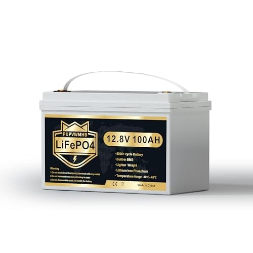 12V 100Ah LiFePO4 Battery, 100Ah Lithium Battery with 100A BMS, 5000 times at 100% DOD 12V Lithium Batteries, Perfect for RV, Camping, Solar Panel System, Off Grid, Marine, Trolling Motor
