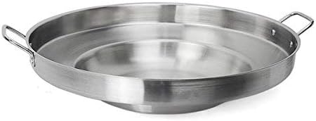 Round Stainless Steel Concave Comal Pozo Griddle Taco Grill Fry Pan Indoor Wok Cook Indoor Outdoor Cooking With Portable Gas Stove Burner 21.5" Heavy Duty Concave Comal Griddle Pan