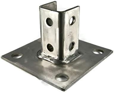 Square Channel Strut Post Base 316 Stainless Steel 4 Hole 3-1/2" Leg 6" X 6" Qty 10
