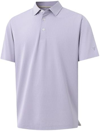 M MAELREG Mens Polo Shirts Short Sleeve Quick Dry Moisture Wicking Athletic Performance Jacquard Collared Golf Shirt for Men
