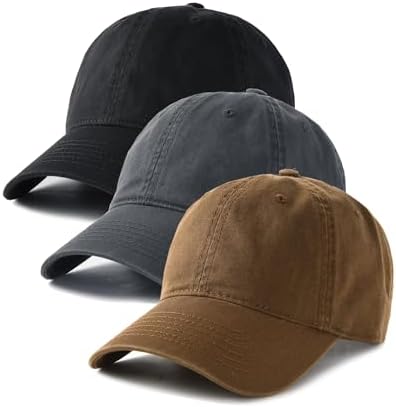 FURTALK Men and Women Vintage Washed Distressed Cotton Baseball Cap Plain Blank Adjustable Classic Baseball Hat Cap