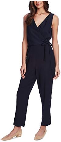 1.STATE Womens Sleeveless Surplice Jumpsuit Navy 2
