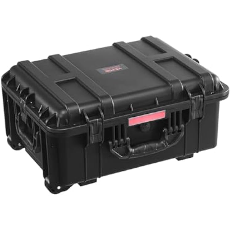 VEVOR Weatherproof Hard Case, Heavy Duty Protective Dry Box with Pre-Cut Foam, Wheels & Retractable Pull Handles for Travel, Hunt, Military, Tactical, IP67 Waterproof Case for Cameras57x45x28
