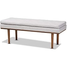 Baxton Studio Benches, One Size, Greyish Beige/Walnut
