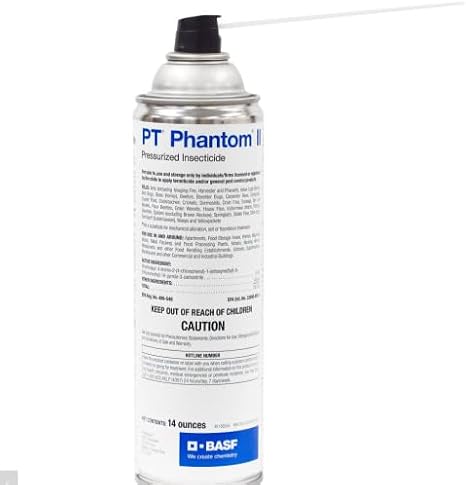 BASF PT Phantom II Pressurized Insecticide Spray, Kills Ants, Cockroach, Bed Bugs & More, Ready to Use, Non-Repellent for Crawling or Flying Insects, 14 oz