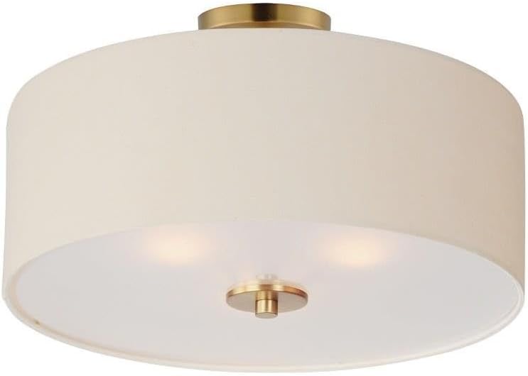 Maxim Bongo 3 Light 18 Inch Wide Semi Flush Mount with Natural Aged Brass Finish