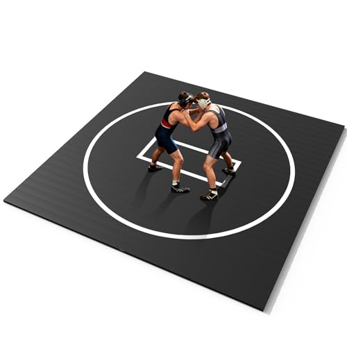 5x1010x108x8 Wrestling Mat for Home - Durable BJJ Jiu Jitsu Mats, In Home Wrestling Mats, Wrestling Mats for Garage, Flexi Roll Judo Mat for MMA, Grappling, Martial Arts & Boxing
