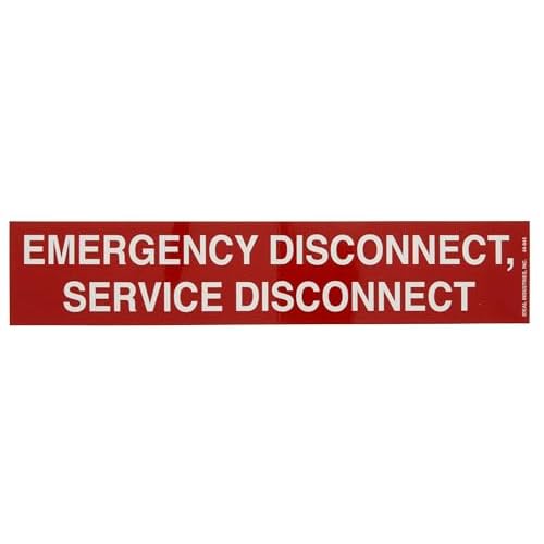 IDEAL INDUSTRIES 44-944 NEC Emergency Disconnct Lable,1-34 in. x 9 in. Adhesive 5Pk