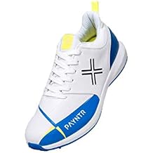 Payntr Unisex-Adult Classic V Pimple-White & Blue Cricket Shoes-US9UK8