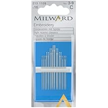 Milward Embroidery/Crewel Hand Sewing Needles, Nos.3-9