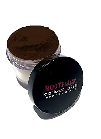 Root Touch Up Hair Powder - Temporary Hair Color, Root Concealer, Thinning Hair Powder and Concealer Refill Jar with Detail Brush Included, .31 oz (Dark Brown) ...