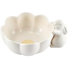Bico White Easter Bunny Ceramic Candy Bowl, Handcrafted, Microwave & Dishwasher Safe, for holding Sauce, Jam, Treats