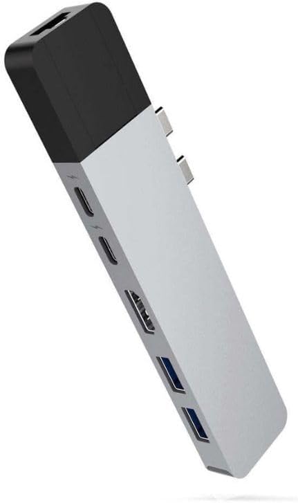 HyperDrive Mac USB C Hub Adapter, Sanho USB Type C Multi-Port Hub MacBook Pro 2020 2019 2018-2016, MacBook Air 8-in-2 Dongle w USB-C 100W PD, 4K HDMI, MiniDP, microSD/SD Card Reader, 2xUSB A- Silver