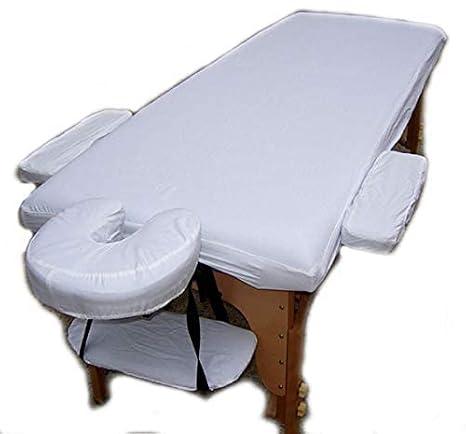ZMDREAM Pack of 95 Fitted Massage Table Sheets and Disposable Fitted Headrest Covers White
