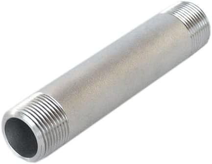 1 1/2" Inch x 12" Inch Pipe Nipple Stainless Steel 304 Threaded Male NPT Both Ends Schedule 40 (OD) 1.90" Inch ID 1.60 Inch Wall 0.15 Inch