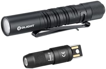 OLIGHT I3T EOS 180 Lumens Dual-Output Slim EDC Flashlight Bundle with IMINI 2 EDC Rechargeable Keychain Flash Light