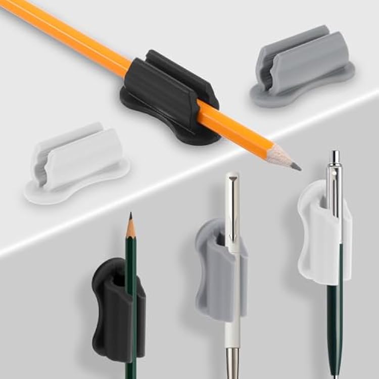 6 Pcs Adhesive Pen Holder for Wall, Sticky Silicone Desk Pencil Holder Marker Holders for Clipboard Office Teacher Supplies Clipboard Stylus Organizer3 Colors
