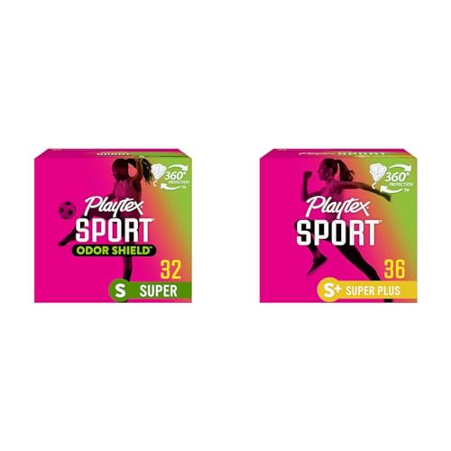 Playtex Sport Tampons, Super and Super Plus Absorbency, Unscented - 68 Count